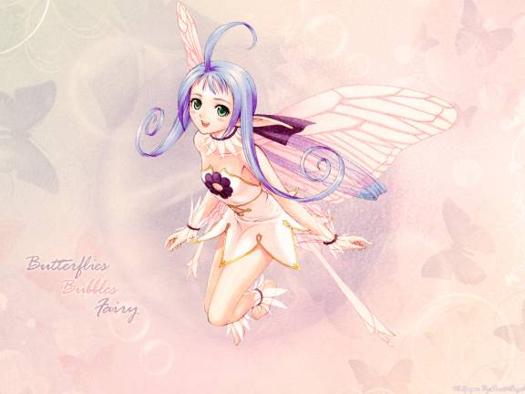 Anime girl with fairy wings